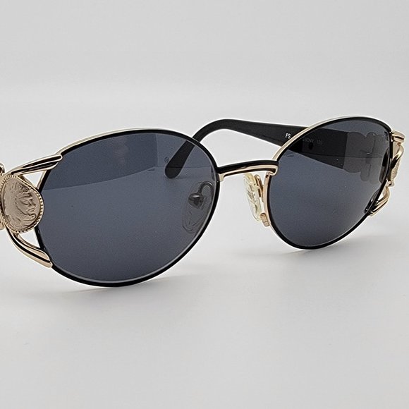 Fendi FS 140 Black Gold Frame Grey Lens Sunglasses w/ Case Italy 52-20-135 main image 5
